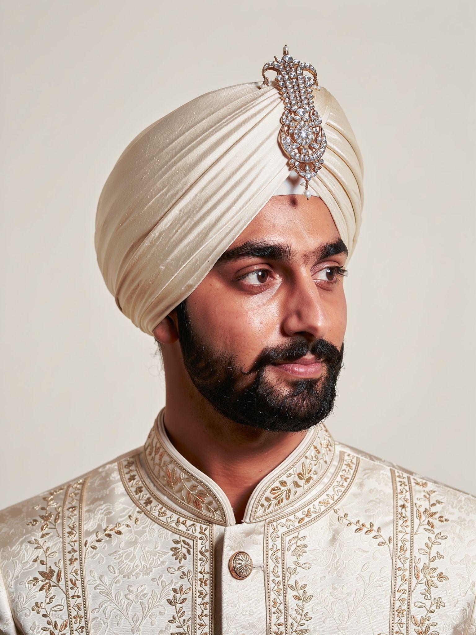 Ranbir Kundan Kalgi with Pearl Drops - Outbox House