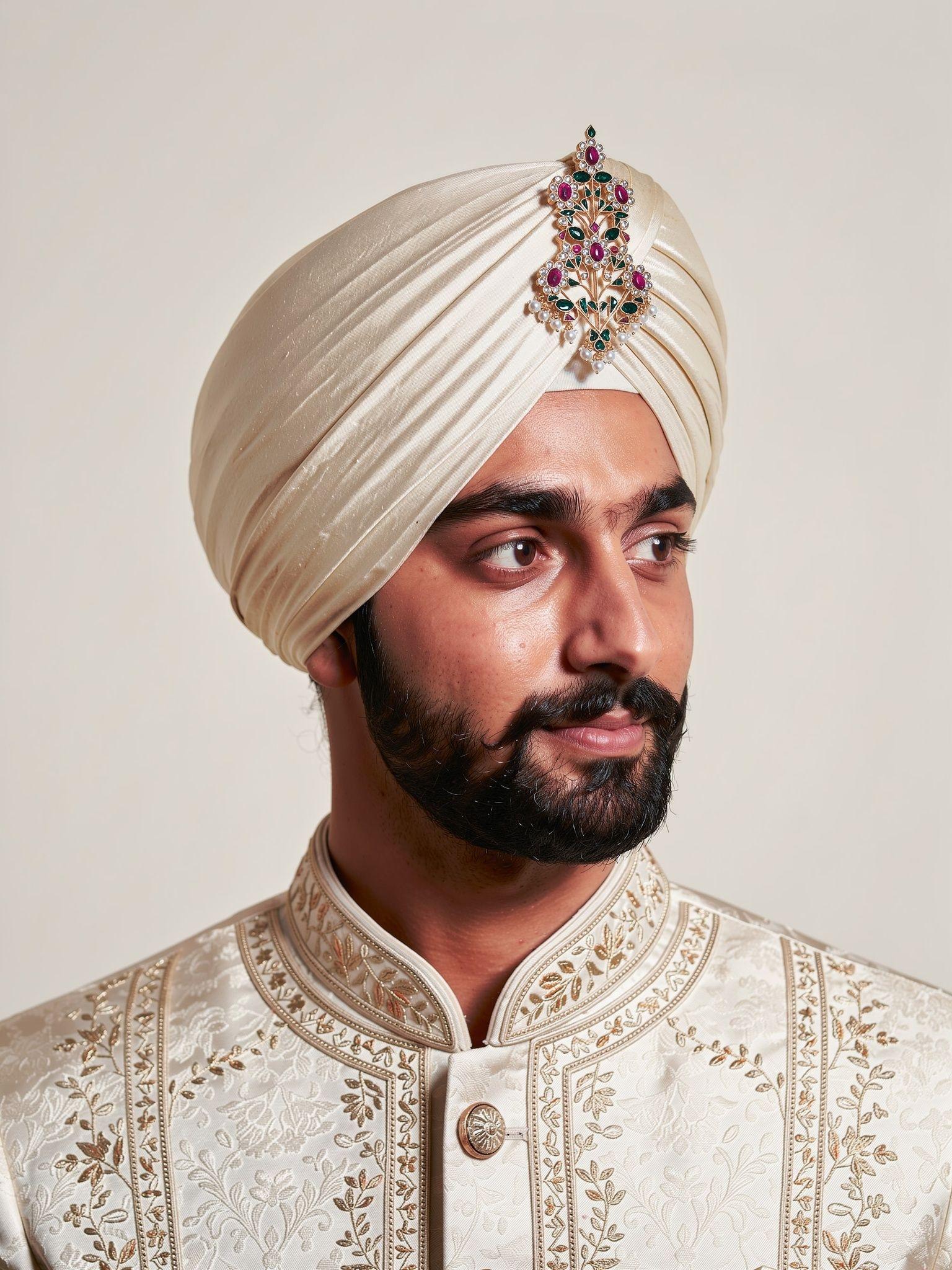 Garun Kundan Kalgi with Pearl Drops - Outbox House
