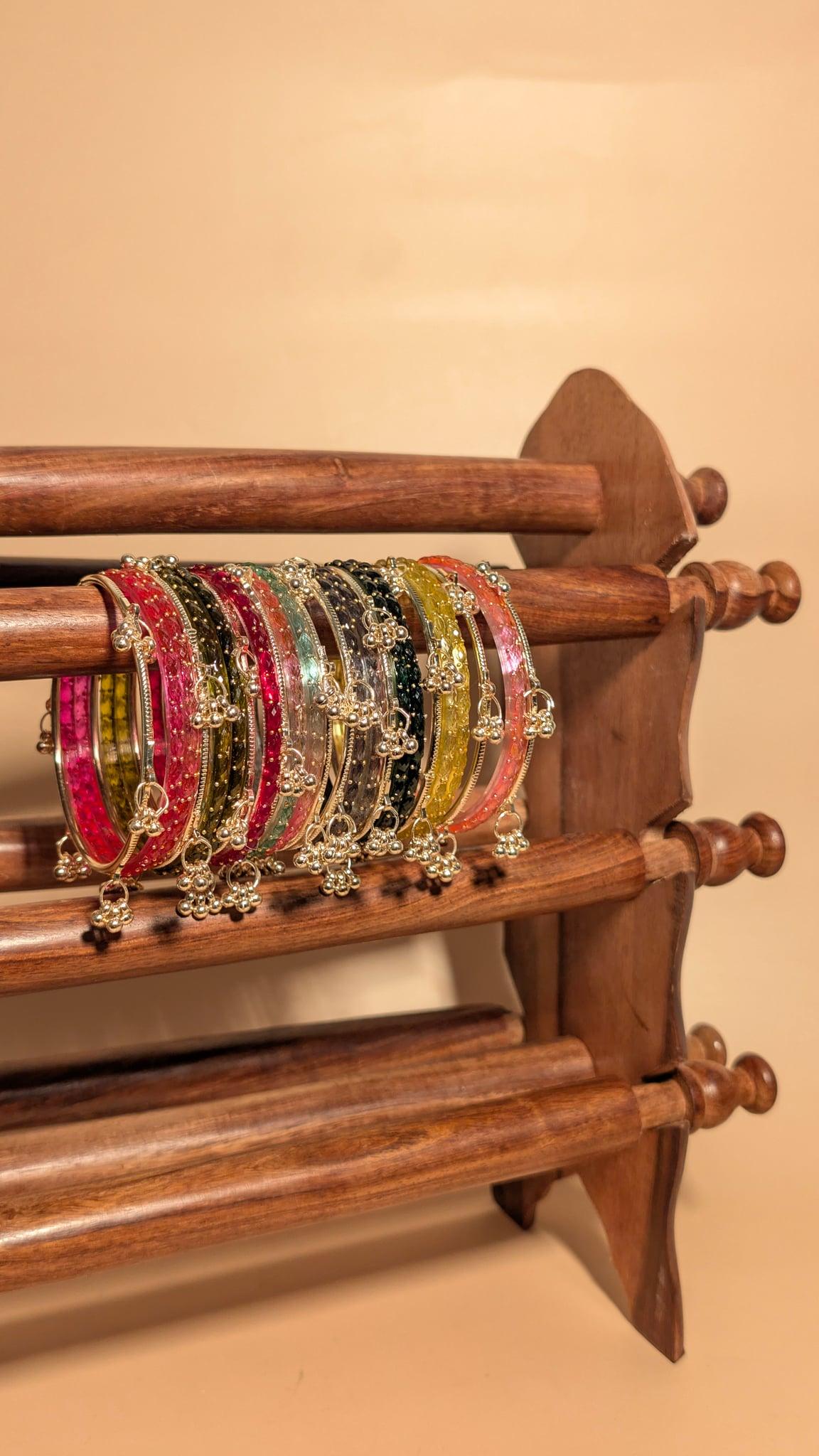 Jhankaar Glass and Ghungroo Bangles, Multicolour - Outbox House