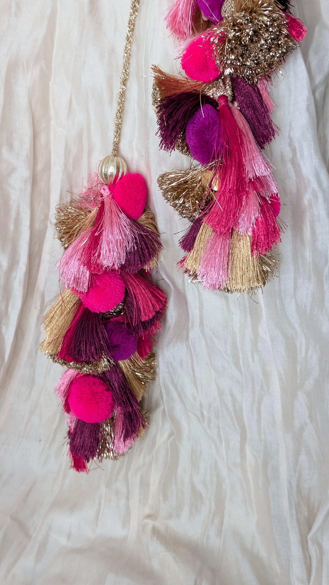 Gul Tassel Pom Pom Parandi, Pink - Outbox House